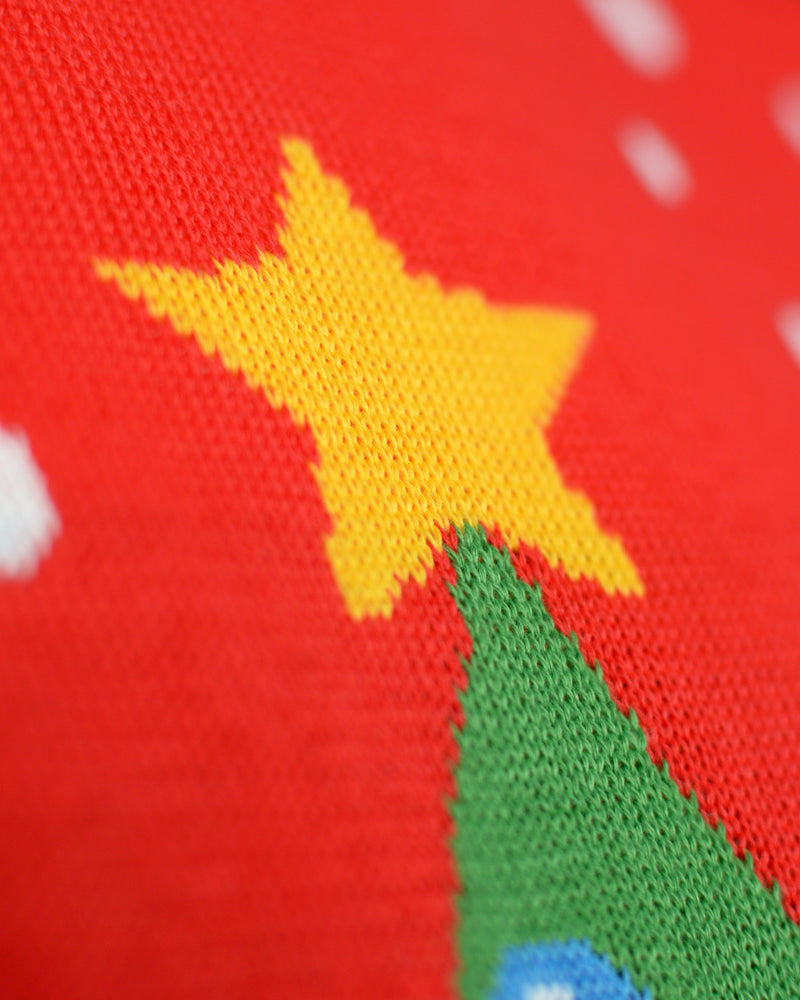 Maglione Natalizio da Donna Rosso Albero di Natale