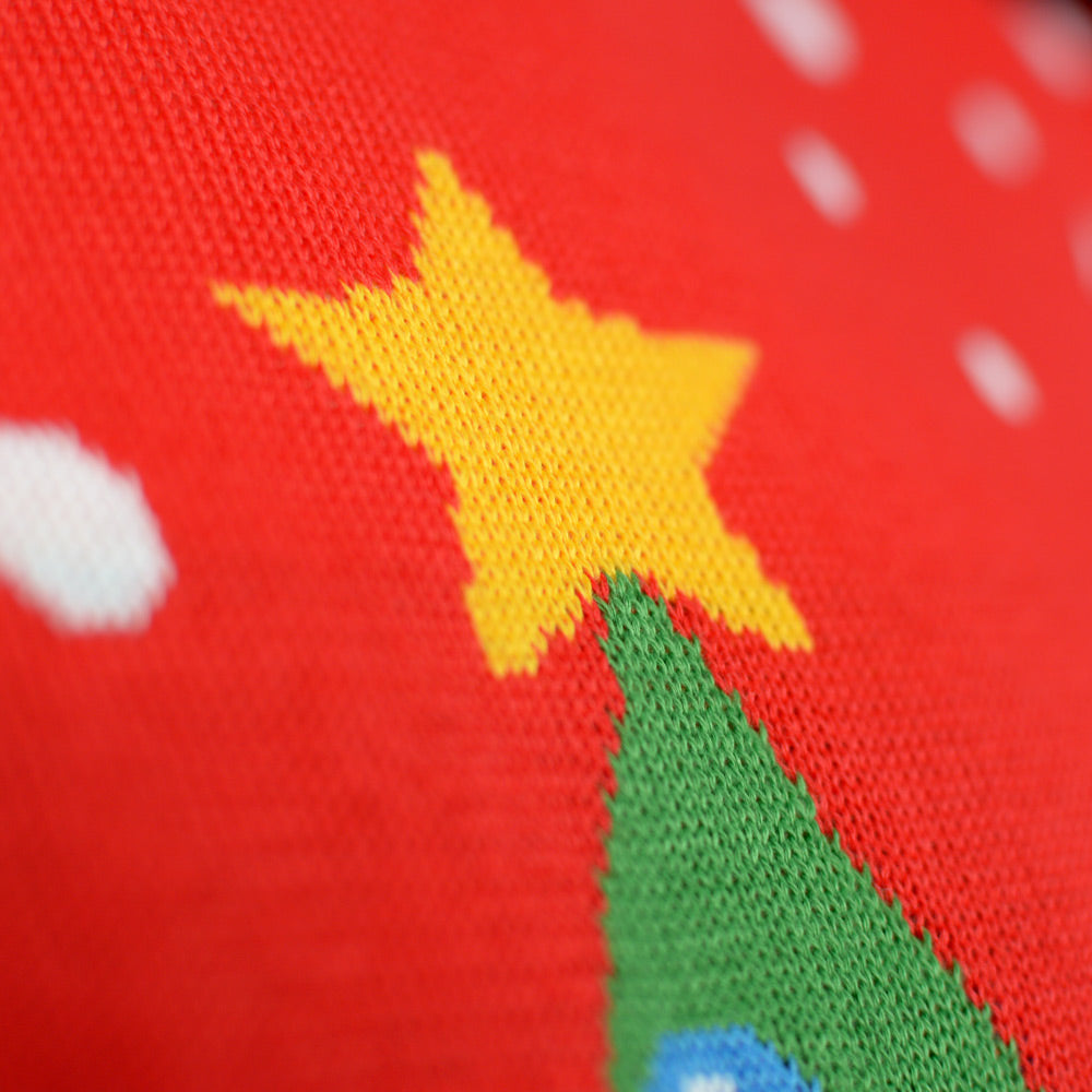 Maglione Natalizio di Coppia Rosso Albero di Natale
