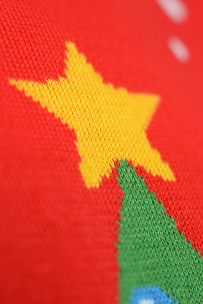 Maglione Natalizio per la Famiglia Rosso Albero di Natale