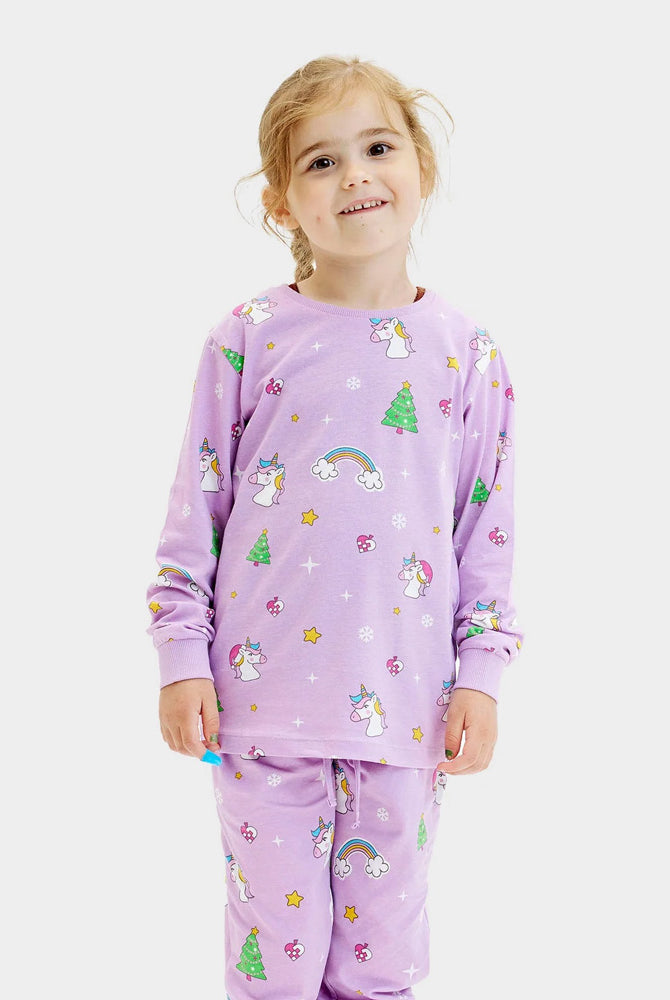 Pigiama Natalizio Bambini Unicorni Cotone Biologico