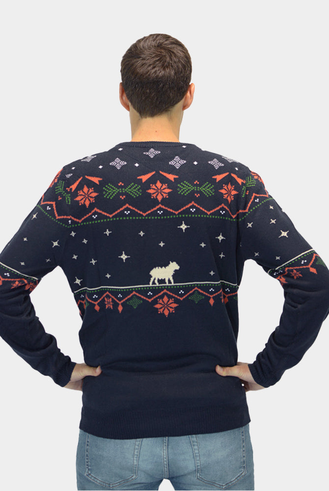 Maglione Natalizio Uomo Blu Nativity