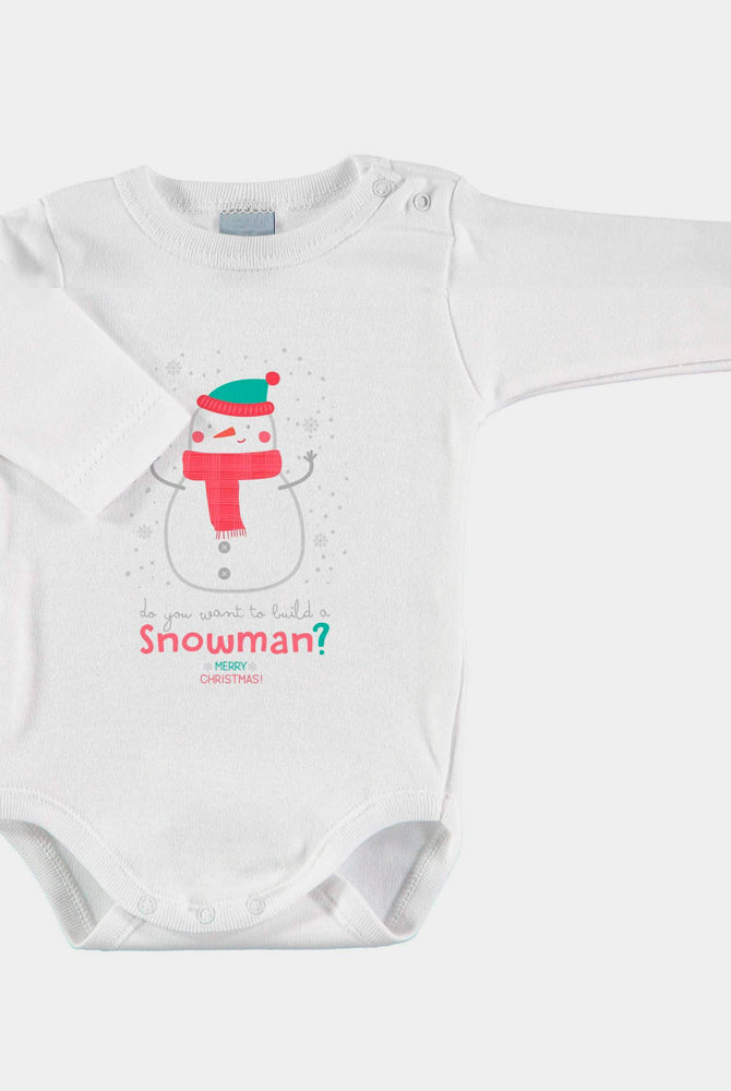 Body di Natale per Neonato Pupazzo di Neve