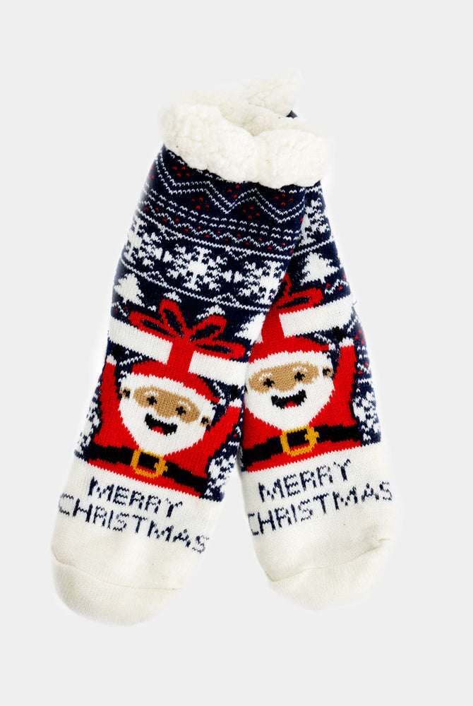 Calze Antiscivolo Natalizie Babbo Natale con Regalo