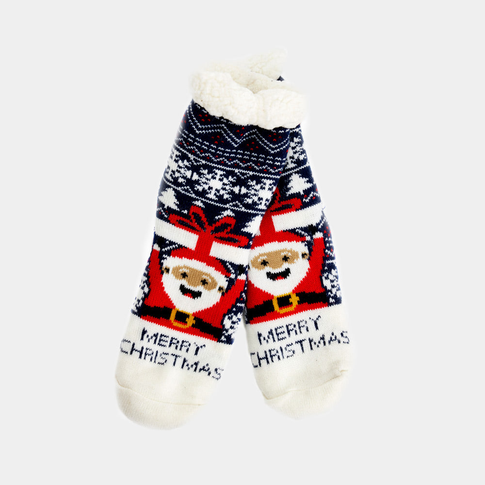Calze Antiscivolo Natalizie Babbo Natale con Regalo