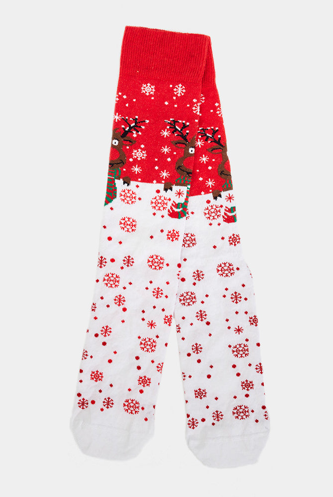 Calzini Natalizi Unisex Rossi Renna con Sciarpa