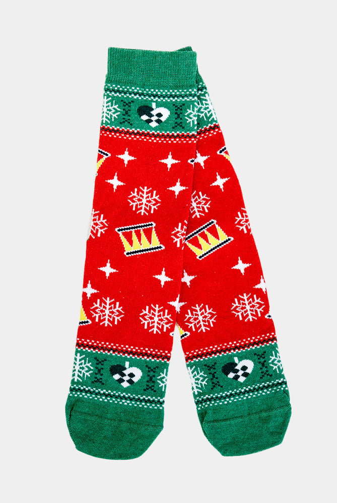 Calzini Natalizi Unisex Rossi e Verdi con Albero di Natale