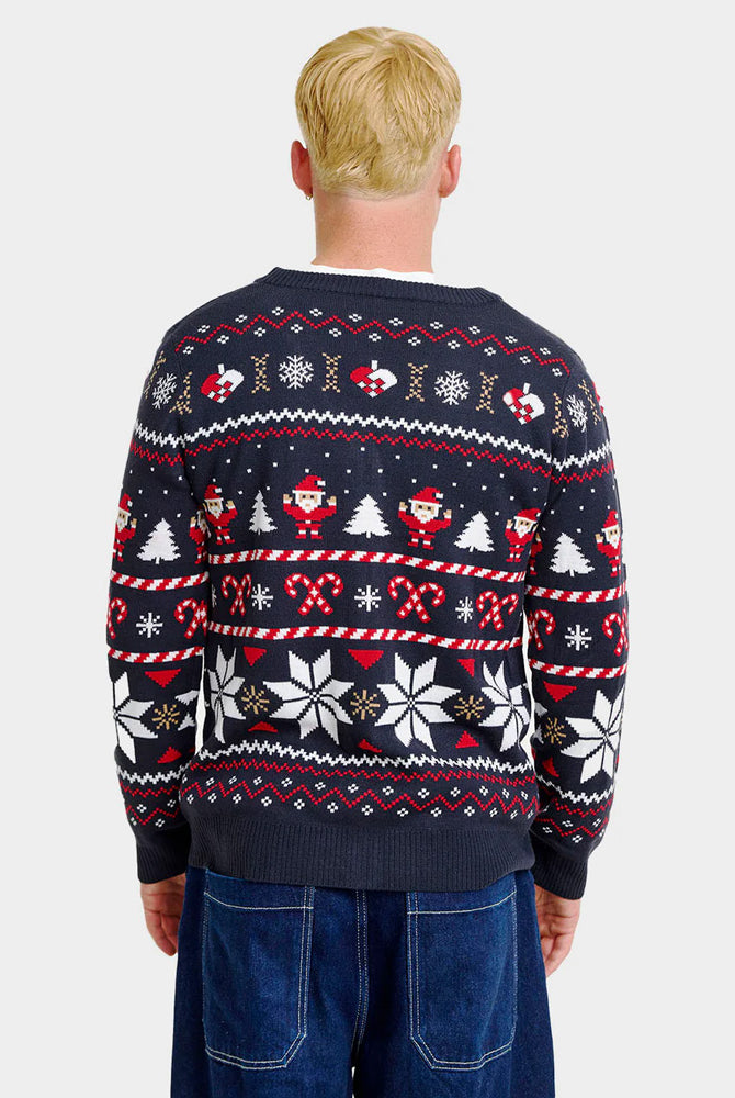 Cardigan Natalizio da Uomo con Stelle Polari Blu