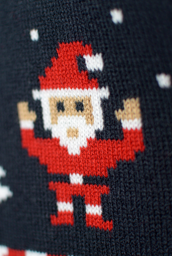 Cardigan Natalizio di Coppia Blu con Stelle Polari Babbo