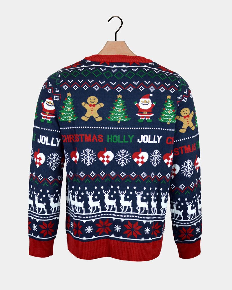 Cardigan Natalizio da Donna e Rosso Renne e Babbo Natale Blu