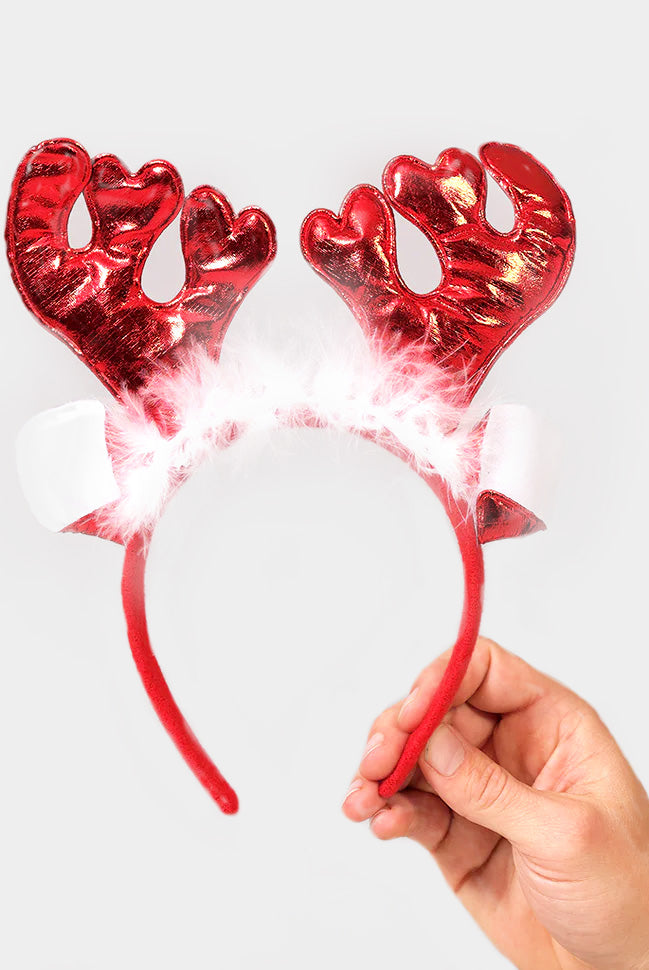 Cerchietti Natalizii con Corna di Renna Rosse