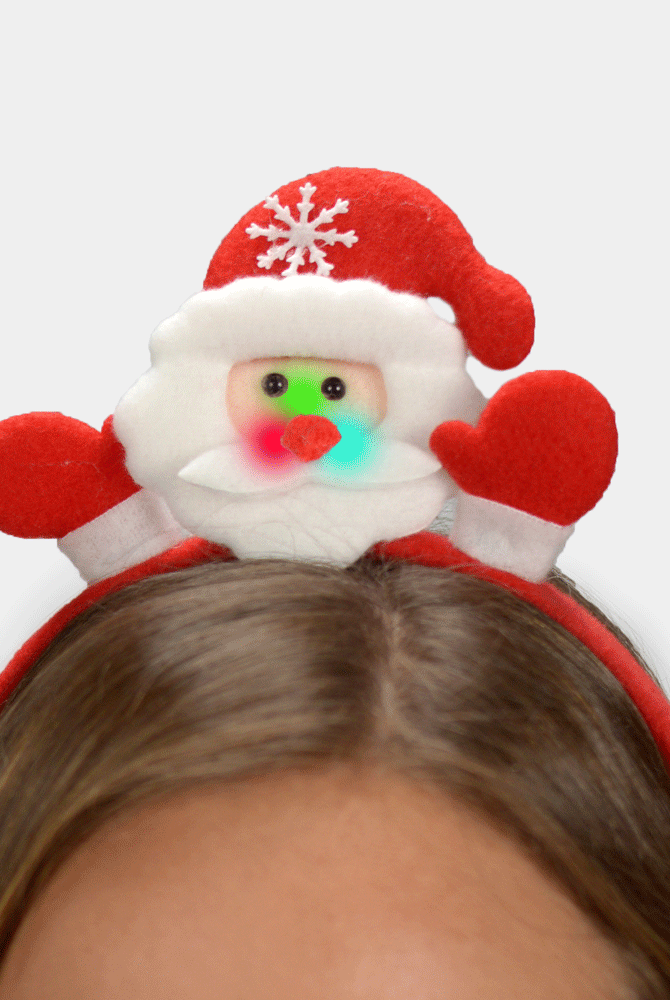Cerchietti Natalizi con Luci LED Babbo Natale