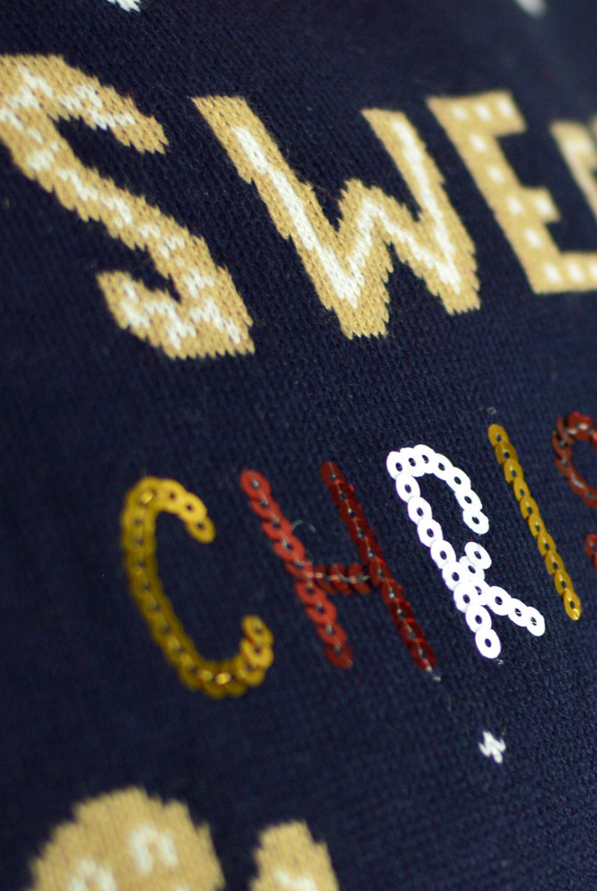 Maglione Natalizio Ginger Cookie per la Famiglia con Luci LED Uomo Blu