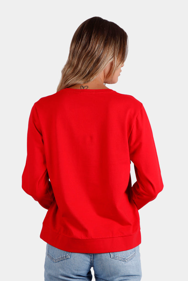 Felpa di Natale da Donna Rossa Oh Deer!