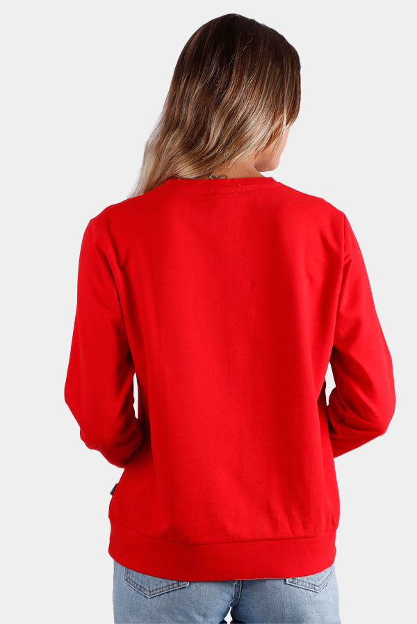 Felpa di Natale da Donna Smile Rossa