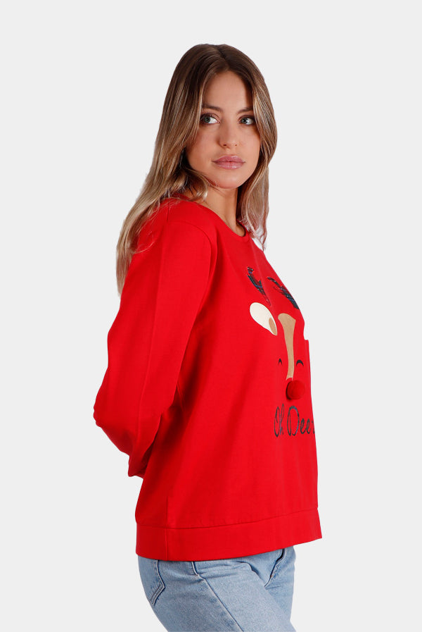 Oh Deer! Felpa di Natale da Donna