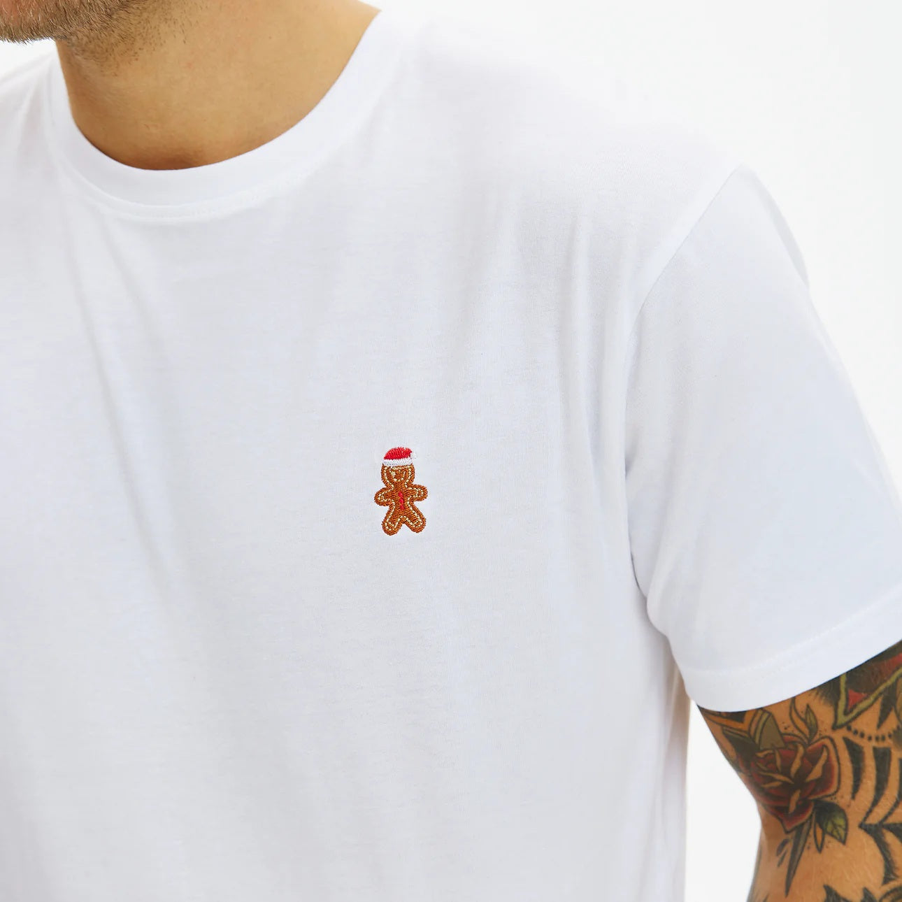 Maglietta Natalizia Gingercookie Bianca per Uomo