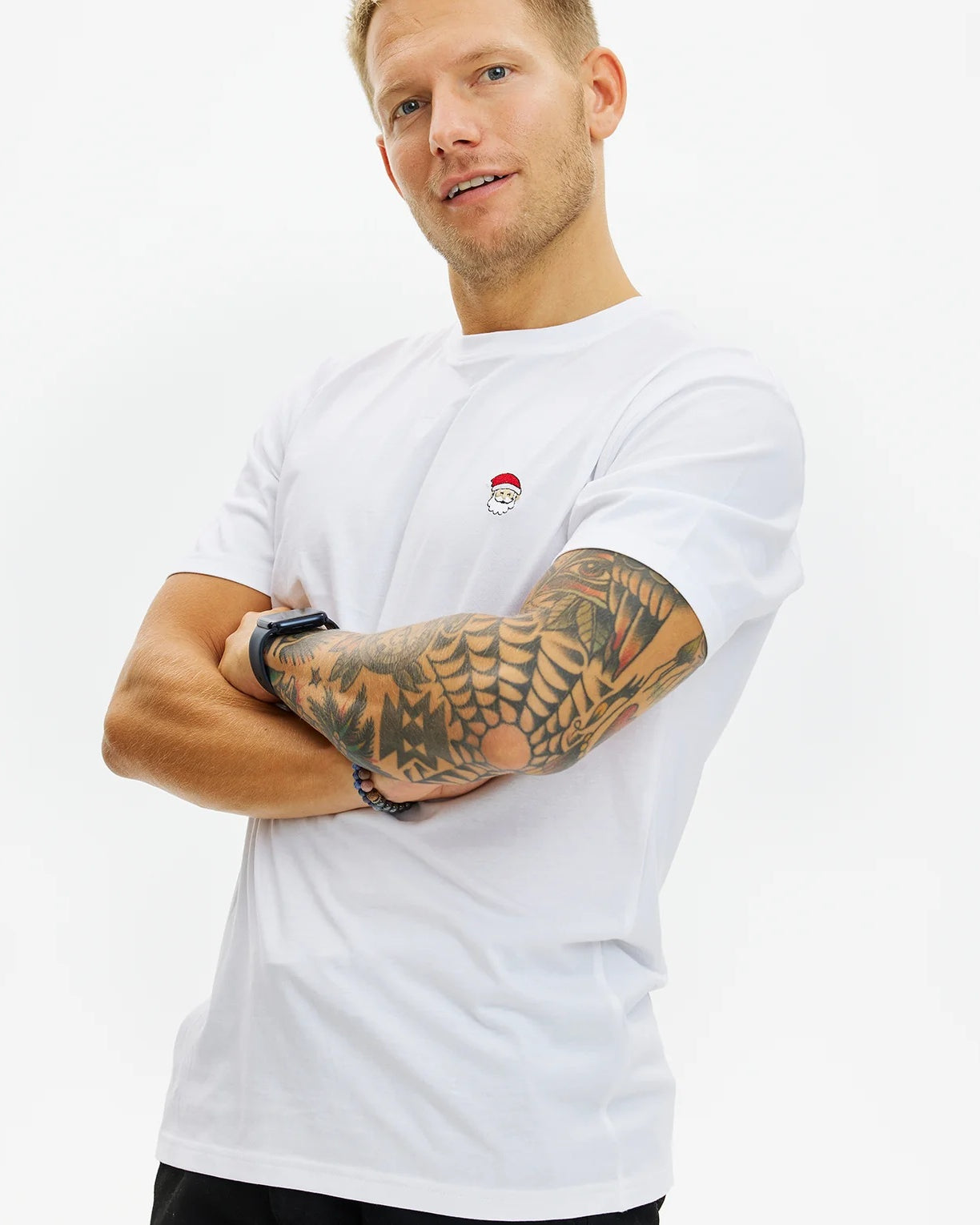 Maglietta Natalizia Bianca Uomo Babbo Natale