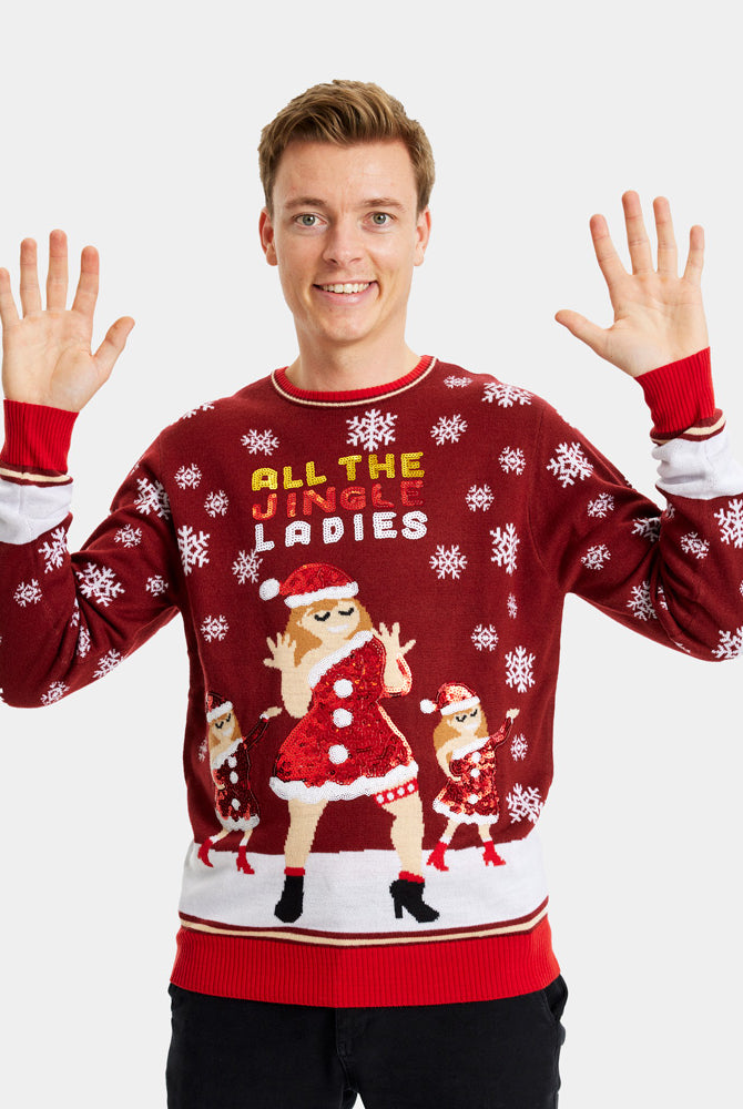Maglione Natalizio da Uomo Jingle Ladies con Paillettes