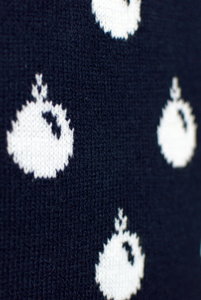 Maglione Natalizio Blu con Renne e Neve Uomo