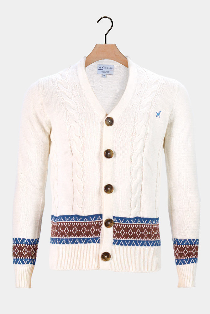 Maglione Uomo Cardigan in Cotone Biologico Renne