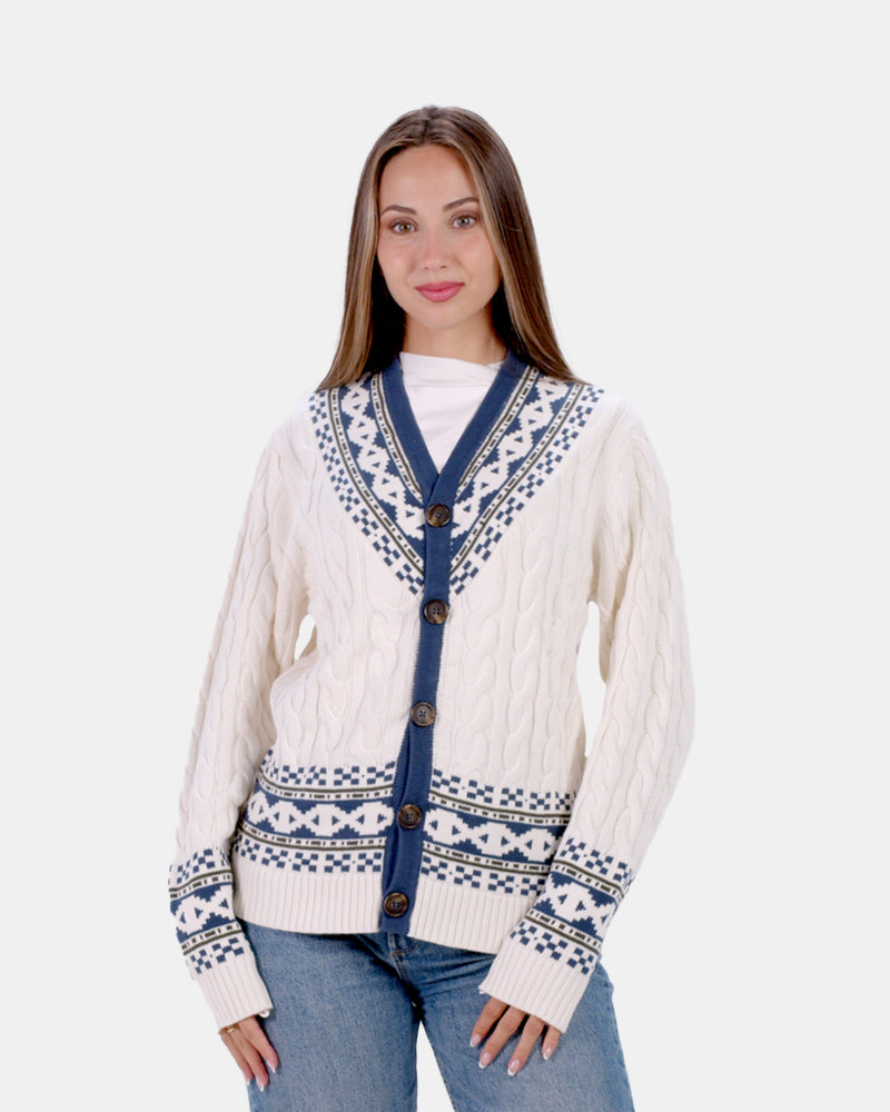 Maglione di Coppia Cardigan in Cotone Biologico Cottage Donna