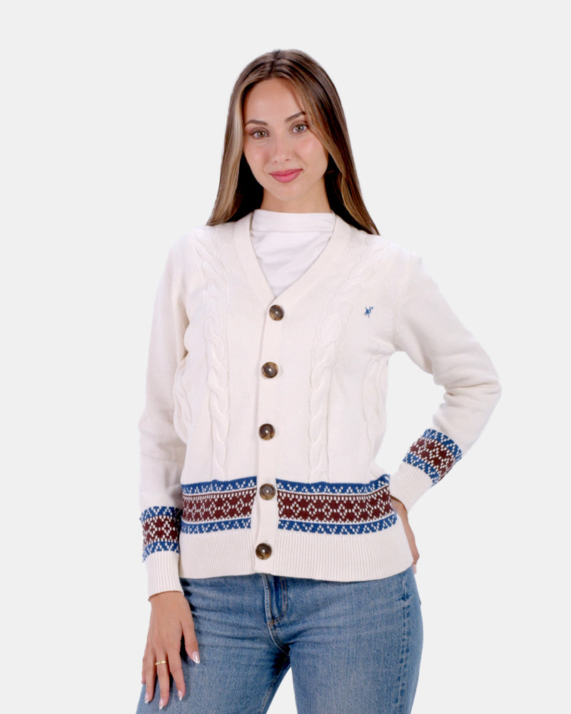 Maglione di coppia Uomo Cardigan in Cotone Biologico Renne Donna