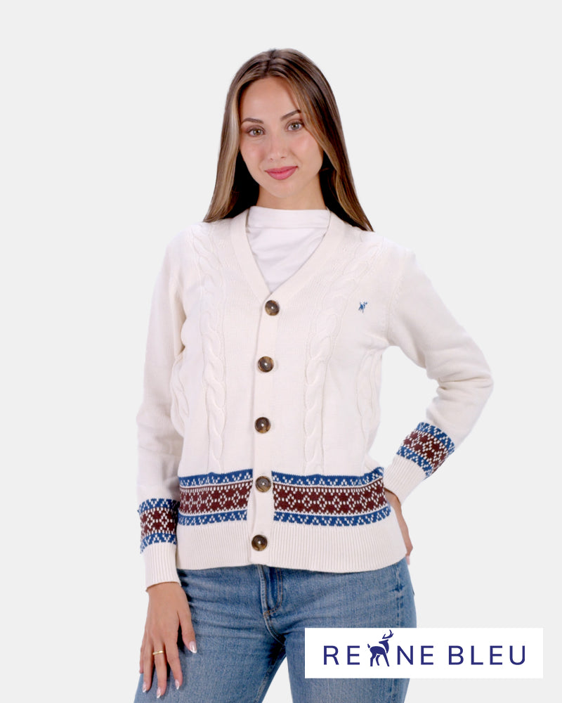 Maglione da Donna Cardigan in Cotone Biologico Renne