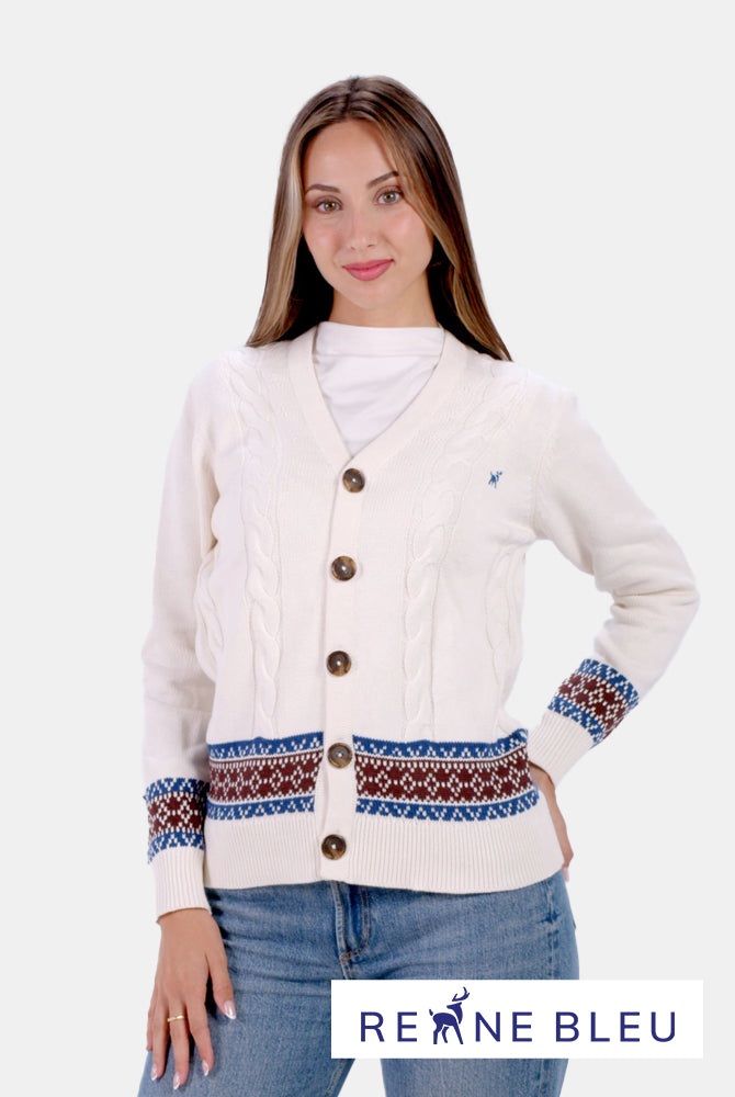 Maglione da Donna Cardigan in Cotone Biologico Renne