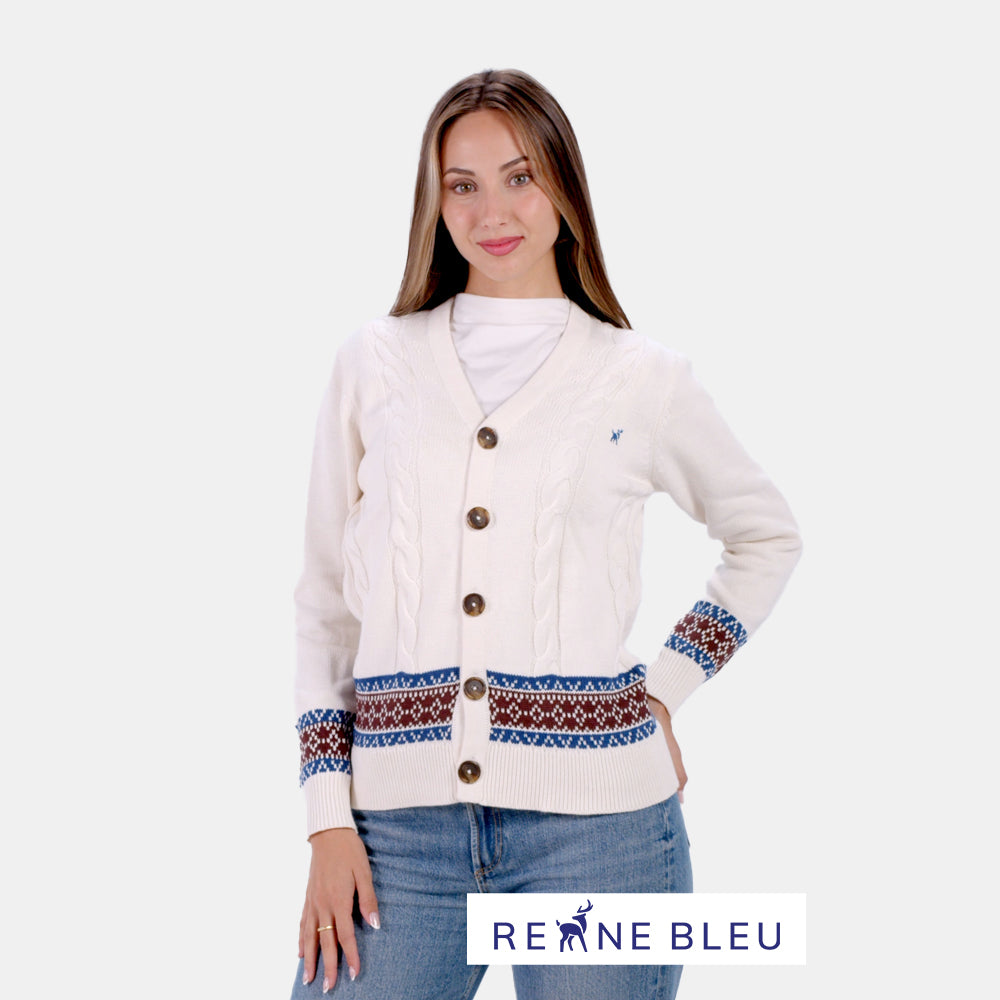 Maglione da Donna Cardigan in Cotone Biologico Renne