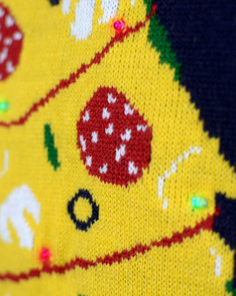 Maglione Natalizio con Luci LED Cibo Natalizio da Uomo