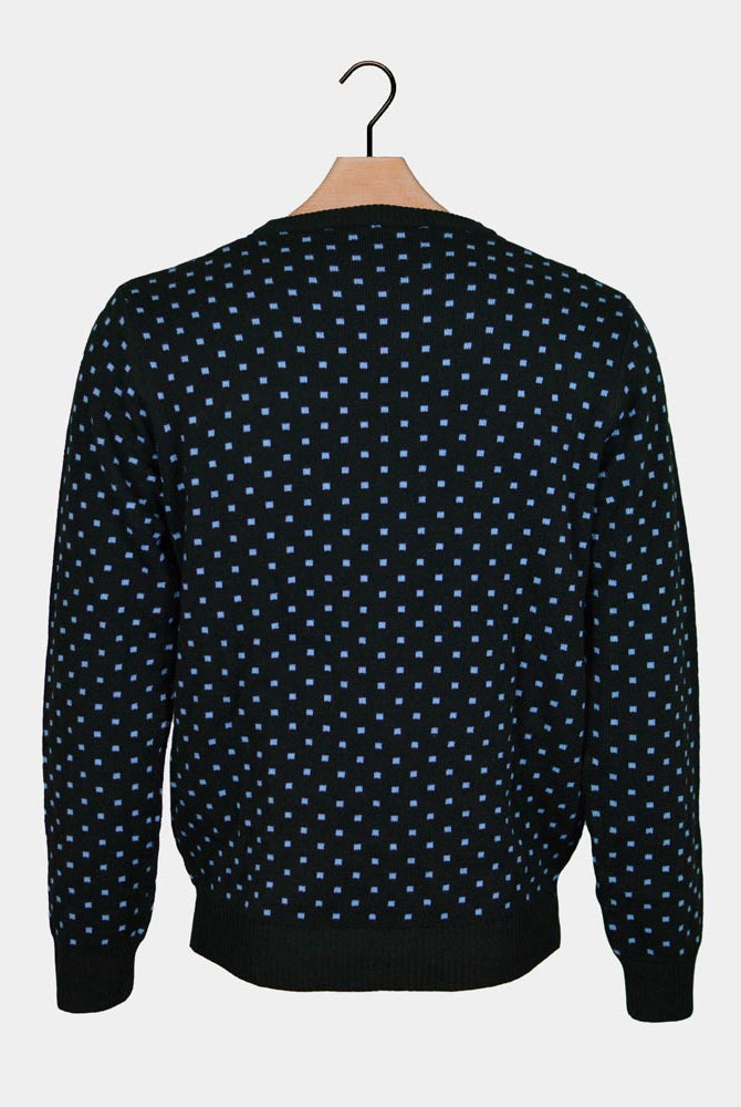 Maglione Natalizio in 3D Blu Renna Rudolph con Naso Rosso