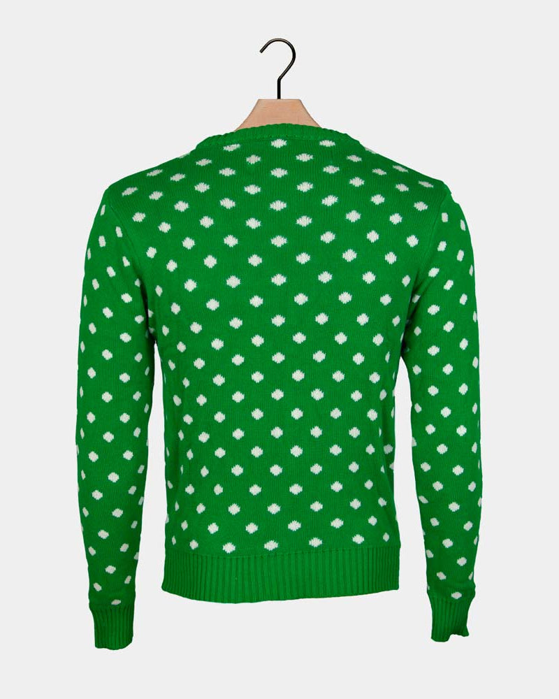 Maglione Natalizio 3D Verde Renna con Cappello