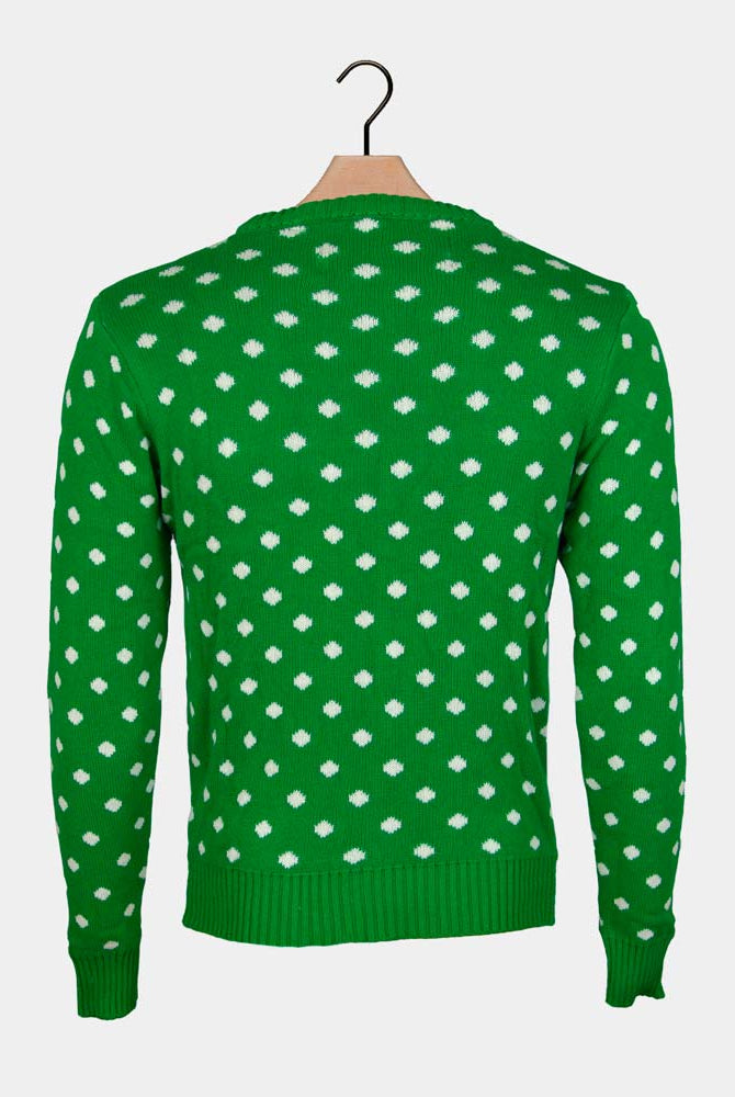 Maglione Natalizio 3D Verde Renna con Cappello
