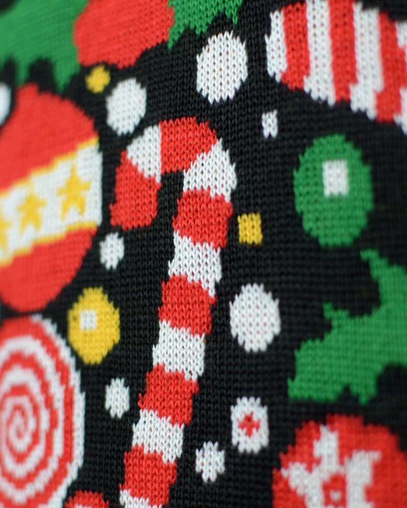 Maglione Natalizio da Donna Albero Natalizio Nero
