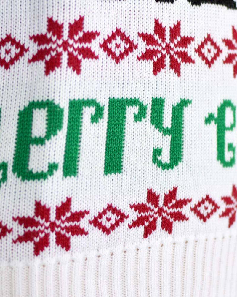 Maglione Natalizio Azzurro con Renna e Babbo Natale Merry Christmas