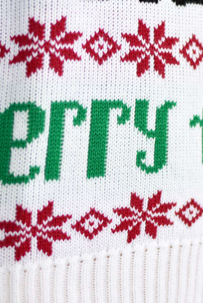 Maglione Natalizio Azzurro con Renna e Babbo Natale Merry Christmas