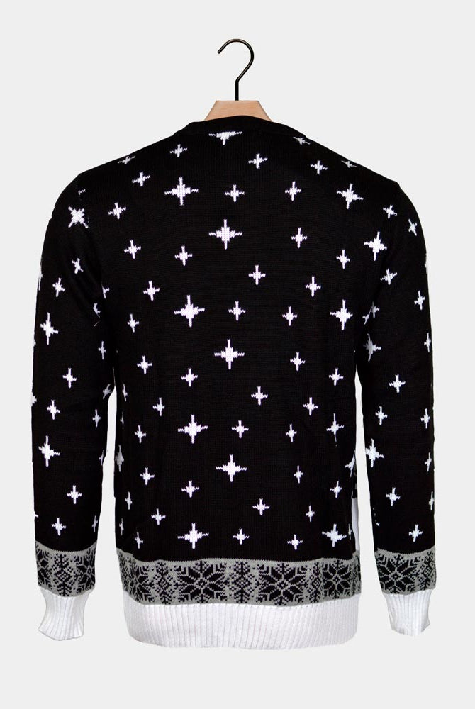 Maglione Natalizio Babbo Natale Bloccato nel Camino Nero