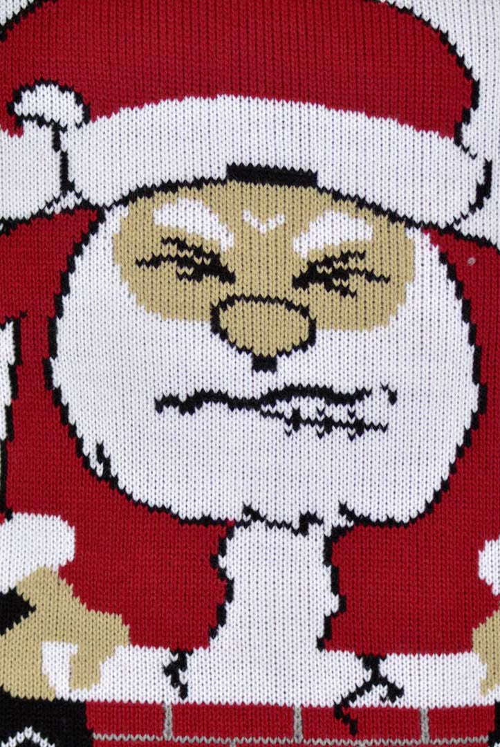 Maglione Natalizio Babbo Natale Bloccato nel Camino