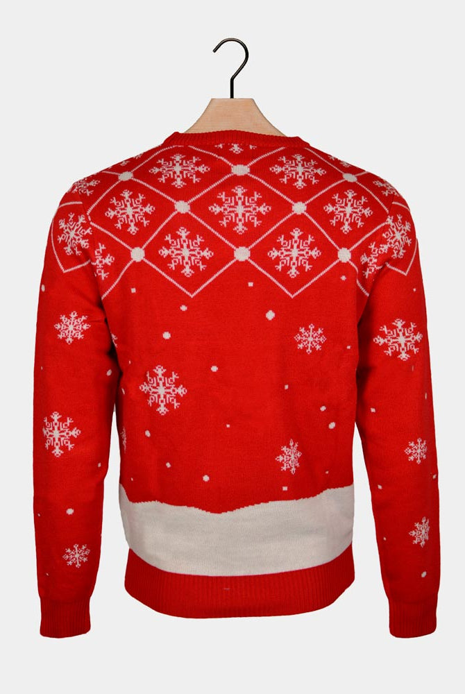 Maglione Natalizio Babbo Natale che Entra nel Camino