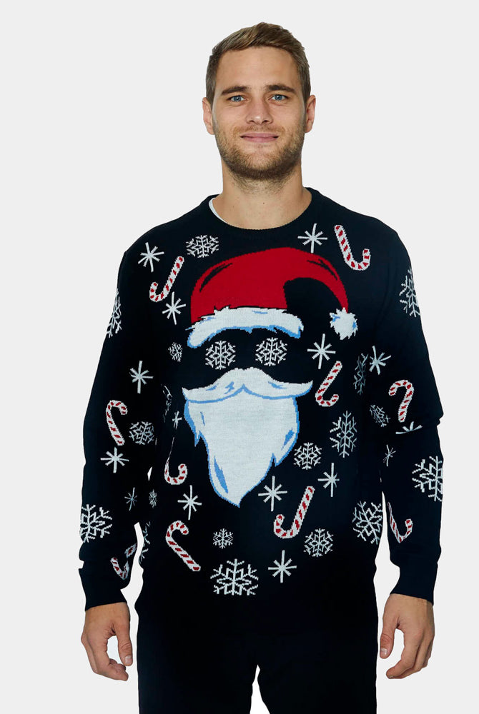 Maglione Natalizio Uomo Babbo Natale Nero