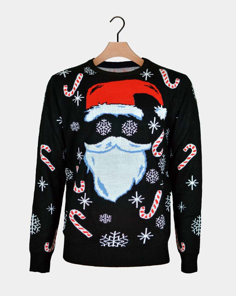 Maglione Natalizio Babbo Natale Nero