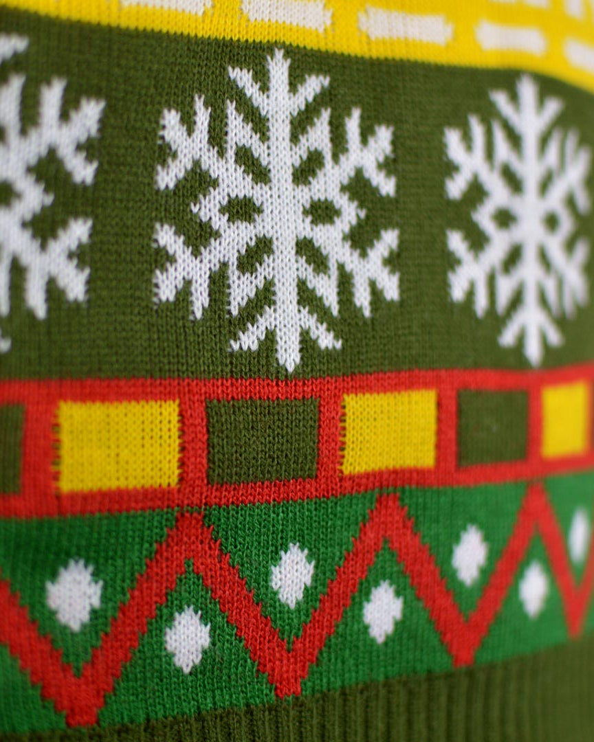 Maglione Natalizio con Babbo Natale e Regali Verde