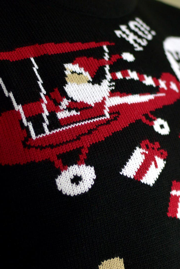 Maglione Natalizio con Babbo Natale e Renna in Cerca di Lavoro