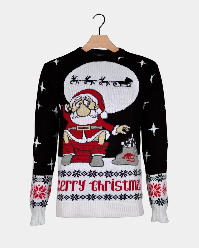 Maglione Natalizio che Scarica Babbo Natale