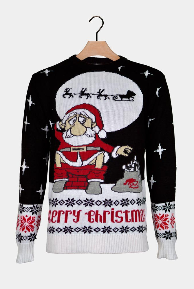 Maglione Natalizio che Scarica Babbo Natale