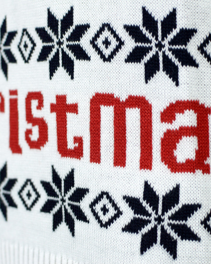 Maglione Natalizio Bambini in Cotone Biologico Blu con Babbo Natale e Renna Rudolph