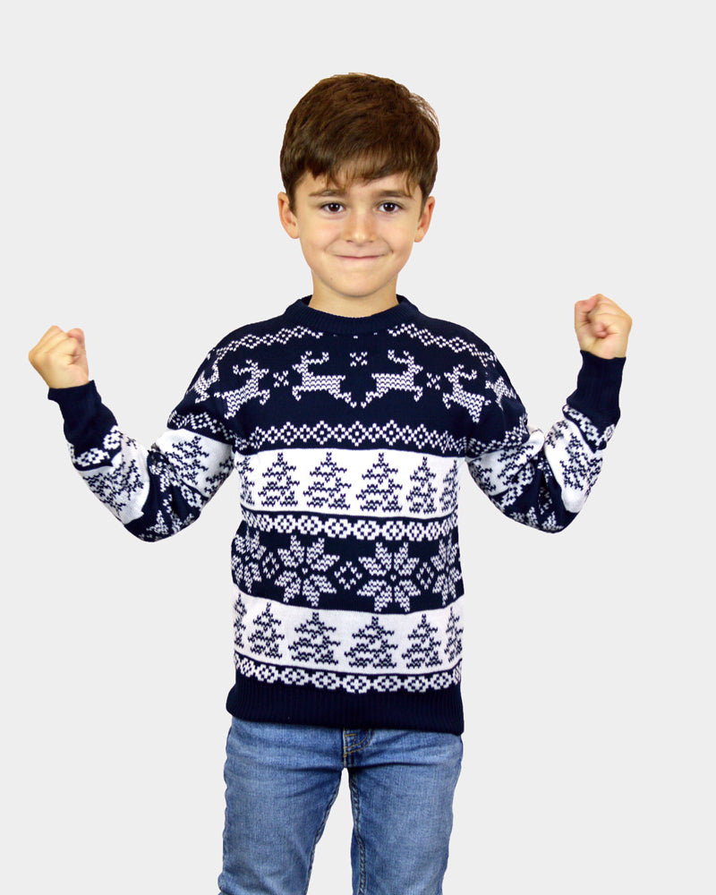Maglione Natalizio per Bambini Blu Polo Nord