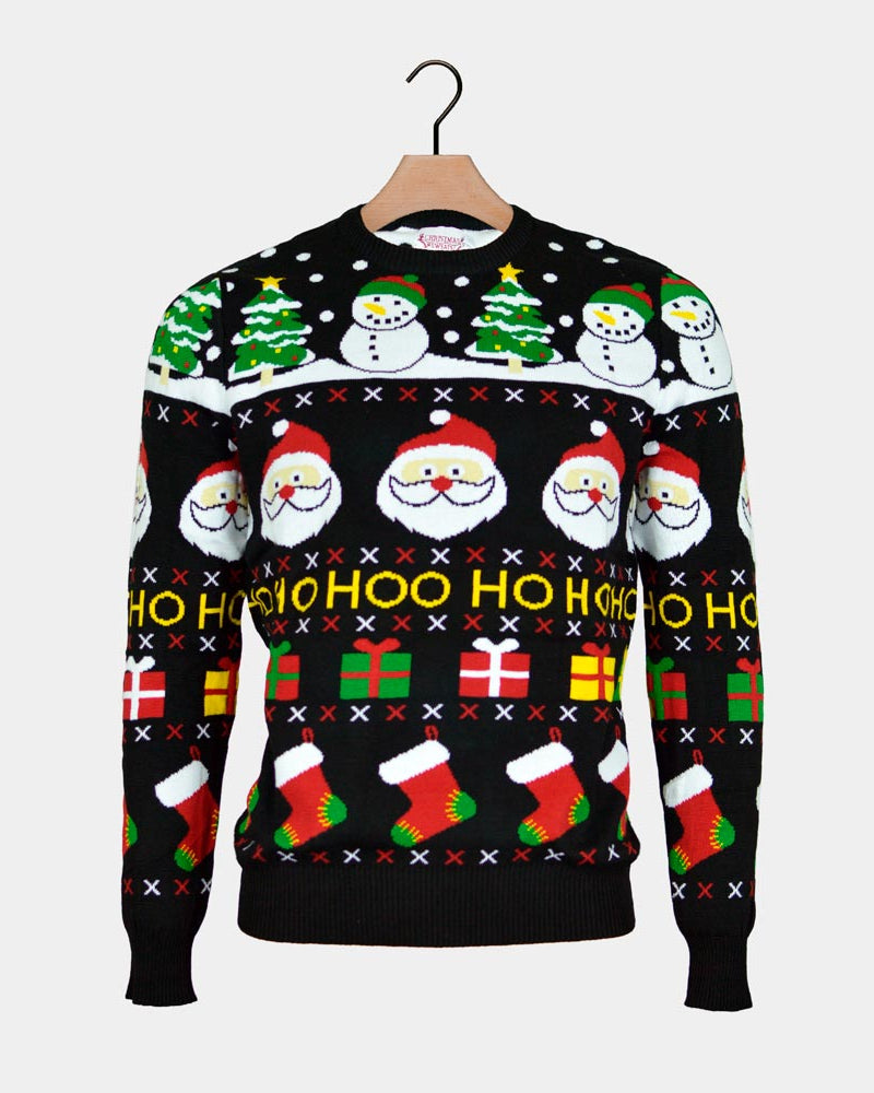 Maglione Natalizio Bambini Cotone Biologico Babbo Natale Regali Pupazzi Neve