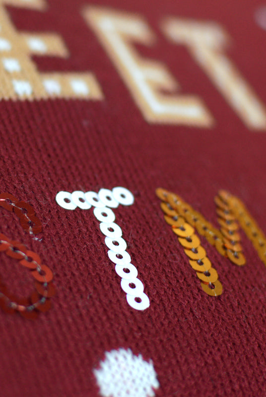 Maglione Natalizio per Bambini con Luci LED Ginger Cookie Rosso