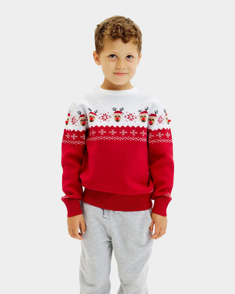 Maglione Natalizio per Bambini con Renna adorabile